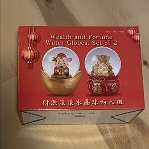 Wealth and Fortune Water Globes Set of 2